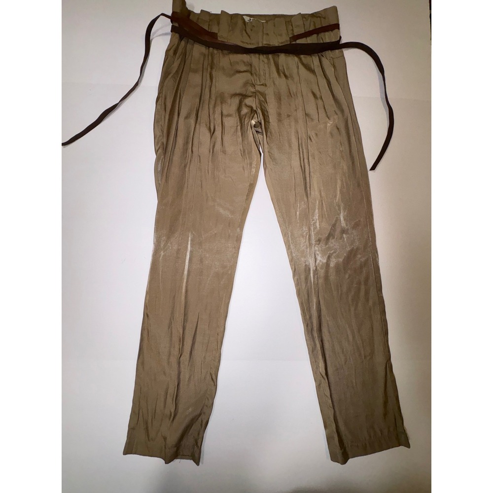 Alythea Women's M Beige Pleated  Belted‎ Pants
